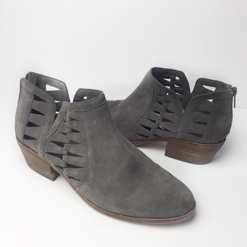 Vince Camuto Gray Side Cut Perra Ankle Boots
